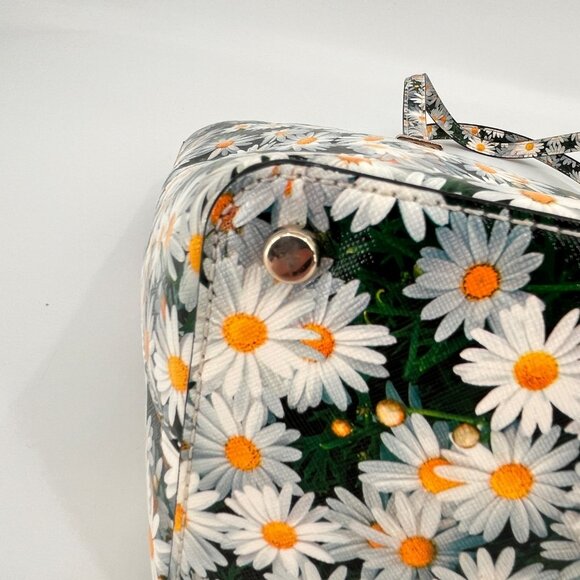 Kate Spade Cedar Street Daisy Tote Green Floral Leather Zip Closure & Wallet - Picture 5 of 16